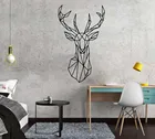 Наклейки на стену в скандинавском стиле с геометрическим рисунком оленя, виниловые наклейки для украшения стен детской комнаты, наклейки на стену
