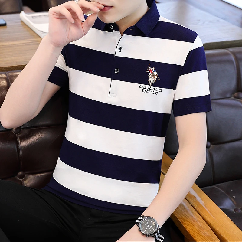 

2021 Summer New Men's Fashion Business Slim Fit Cotton Polo Shirt Men Clothing Casual Embroidery Polo Shirt Tops