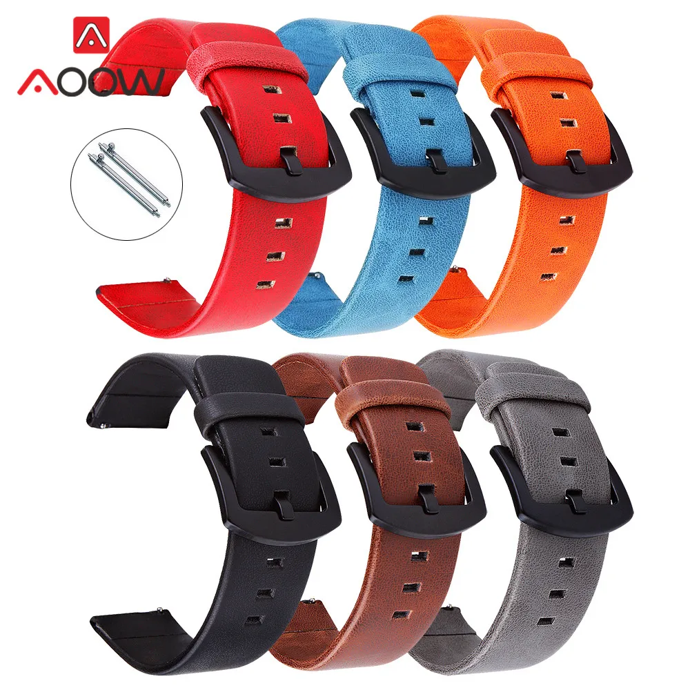 

Soft Leather Strap Quick Release 18mm 20mm 22mm 24mm Replacement Band for Samsung Galaxy Watch 46mm Gear S3 Amazfit Huawei GT 2