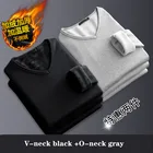 Мужское термобелье плюс бархатная Утепленная Мужская термобелье Топы с длинным рукавом мягкая теплая футболка с длинным рукавом спортивный пуловер