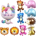 Большая Милая мультяшная животная Ежик кошка Медведь белка воздушные шары лесная вечеринка украшение на день рождения Baby Shower джунгли игрушки Globos