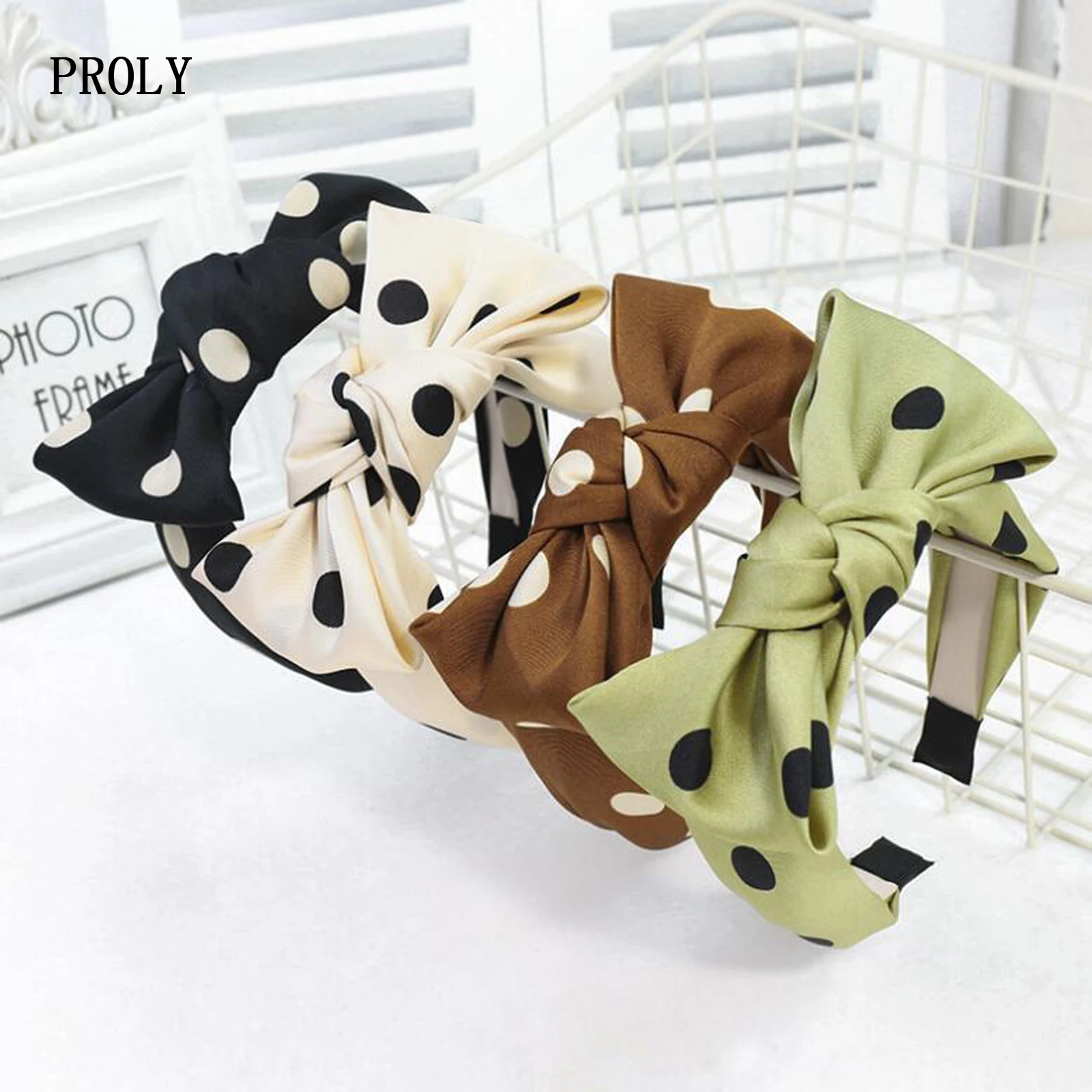 

PROLY New Fashion Hairband For Women Point Cloth Hair Accessories Big Bow Knot Casual Turban Headband Adult
