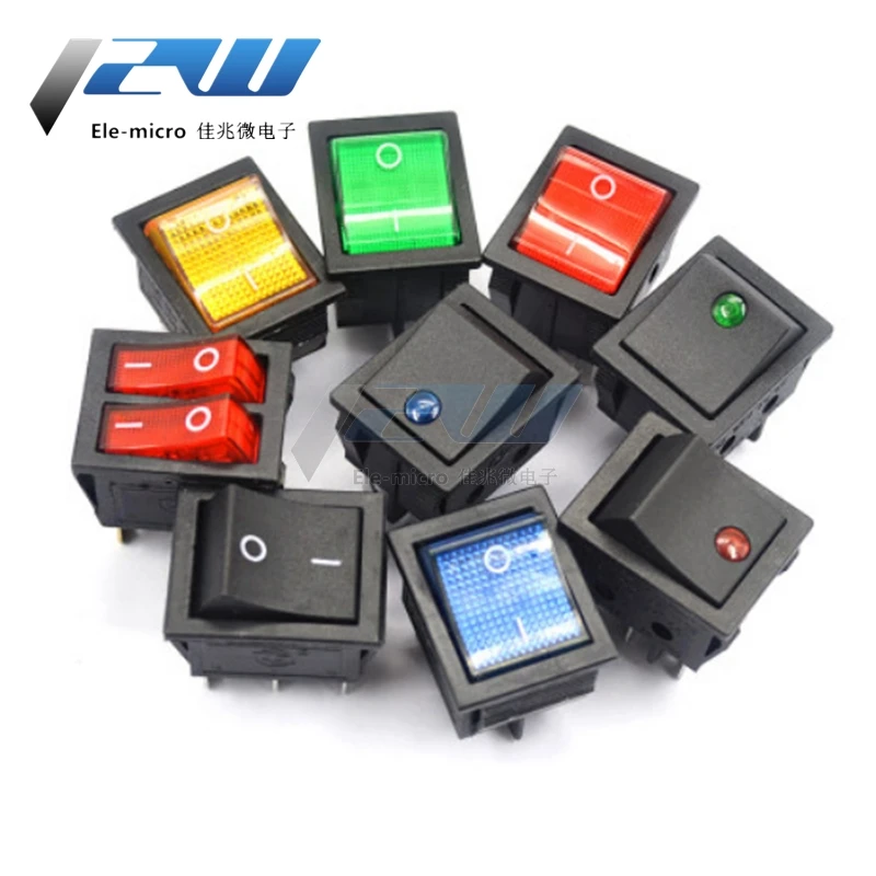 KCD4 клавишный переключатель кнопка вкл. Выкл. 2 положения 4 Pin 6 электрическое