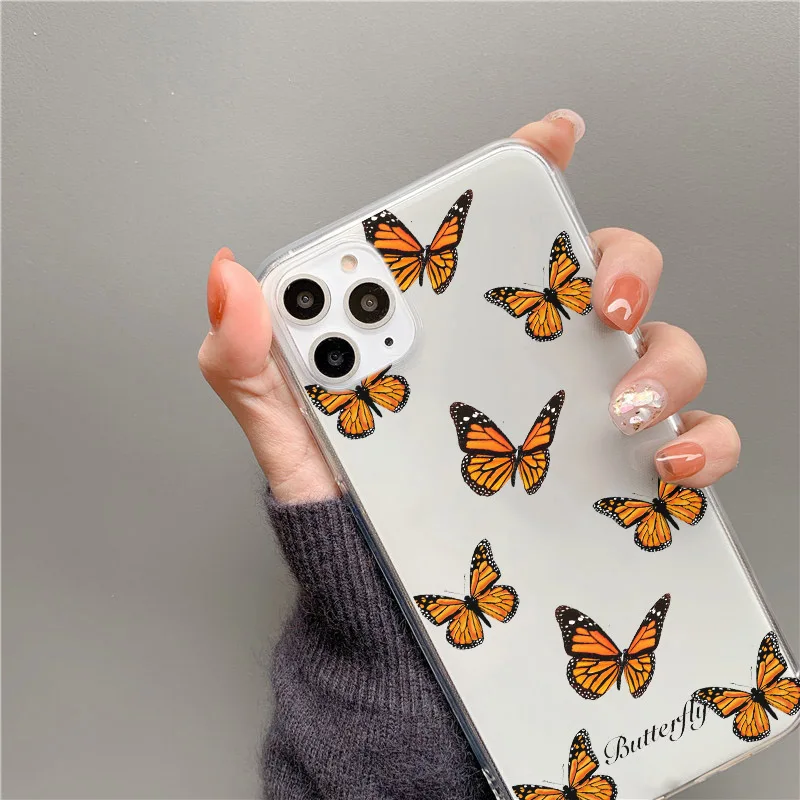 Роскошный чехол для телефона с рисунком бабочки iphoe SE 2020 11 Pro Max 7 8 plus мягкий iphone X XR