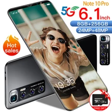 Smartphone Note 10 Pro, Version globale, 6.1 pouces, 8 go + 256 go, batterie 4800mAh, téléphone Android, déverrouillage par reconnaissance faciale, 4G, prise en charge de Google WiFi  (2)