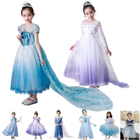 new elza 2 dress girl snow queen costume role play ana princess fancy dress sequins gowns vestido kids party cosplay queen