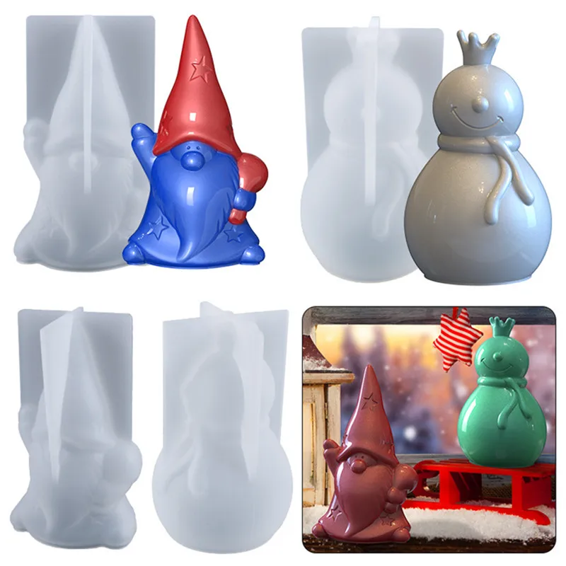 

DIY Crystal Epoxy Resin Mold Santa Claus Snowman Pendulum Decoration Silicone Mold