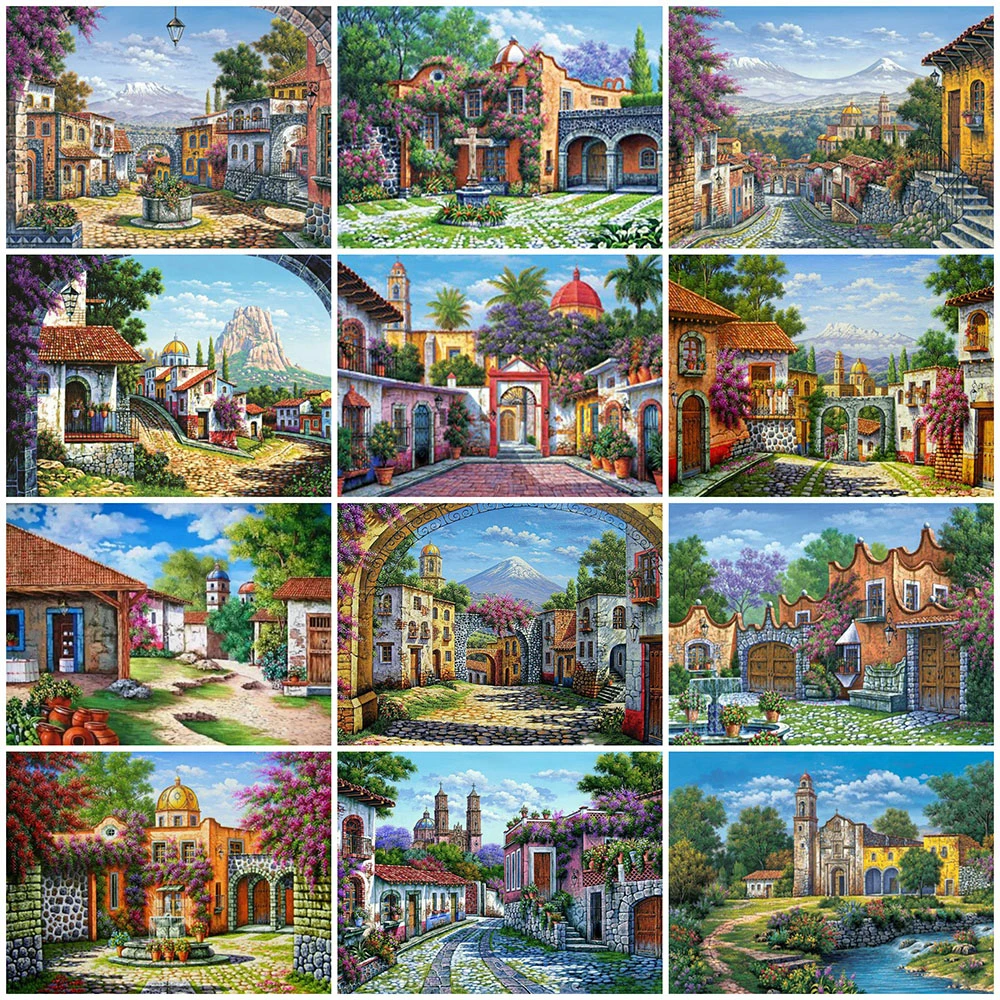 

Evershine Алмазная вышивка улица картина стразы полная площадь 5D DIY Алмазный мозаика дом алмазная картина пейзаж вышивка крестом подарок ручной...