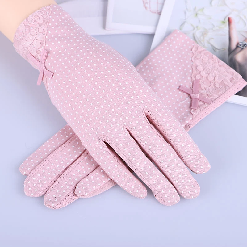

New Women Sunscreen Gloves Summer Lace Stertchy Touch Screen Gloves Anti Uv Slip Resistant Driving Gloves Ladies Guantes