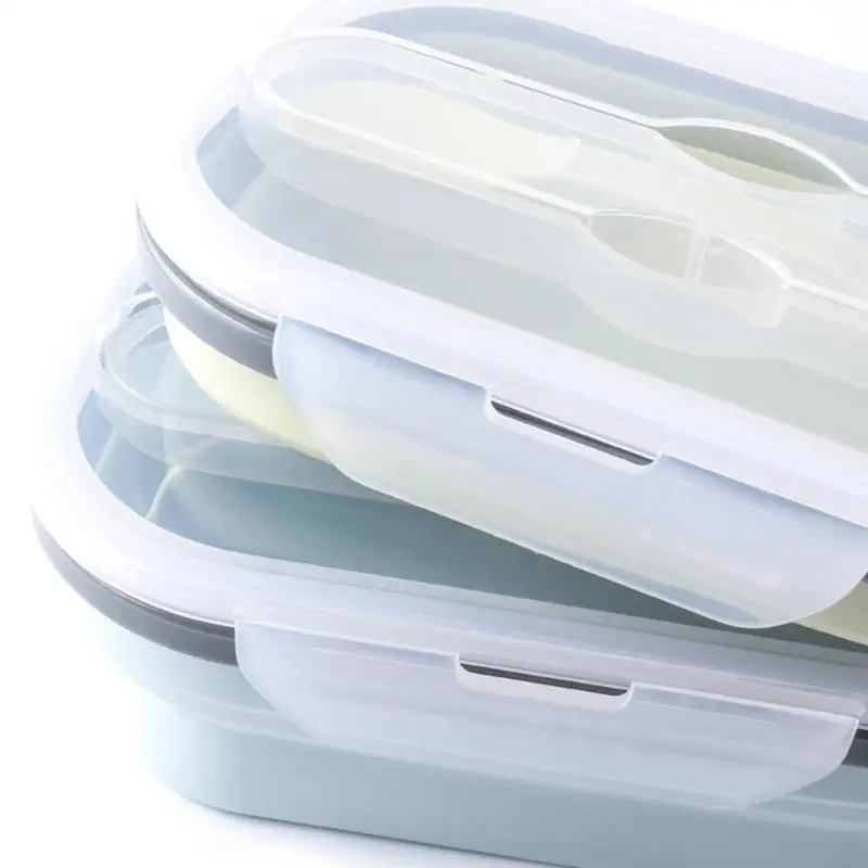 850 мл портативные Мягкие силиконовые Складные Ланч-боксы Складная домашняя