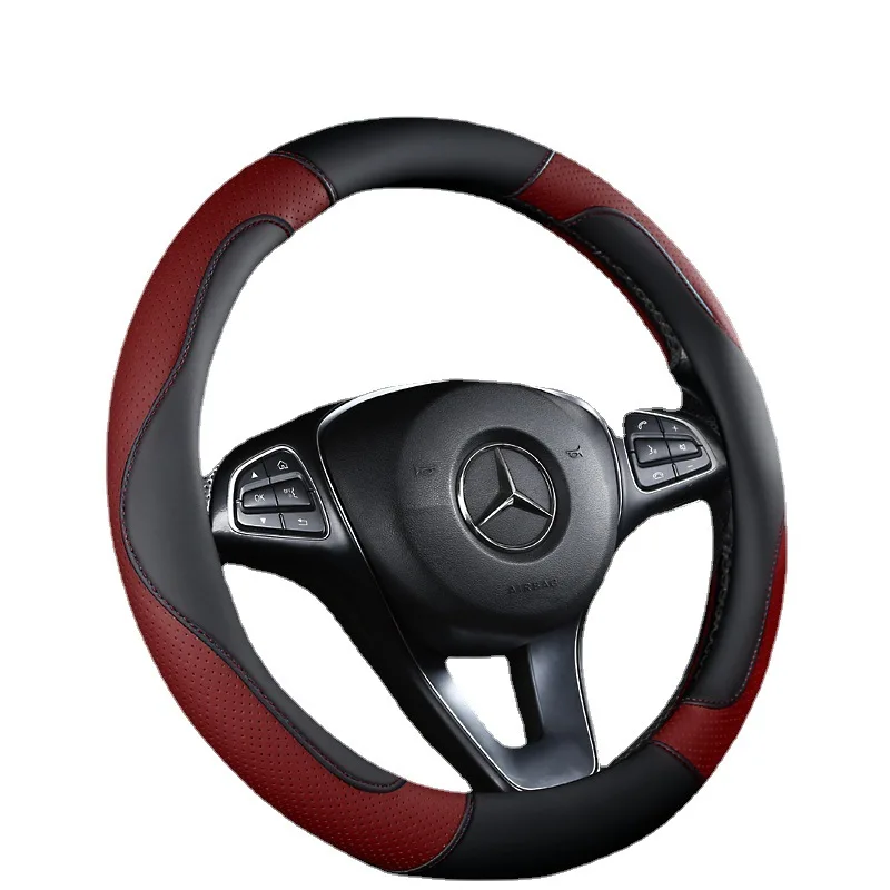 

New fashion stitching cartoon four seasons usable steering wheel grip cover cowhide steering wheel cover