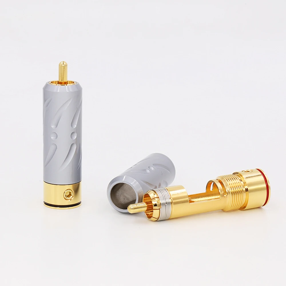 

High Quality Viborg VR109G HI-End Performance Pure Copper Gold Plated soldering RCA Plug