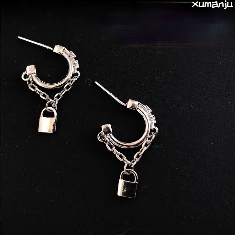 

Earrings Ins Niche Design Chain Earrings Small Lock Earrings Female Korean Temperament Fashion Earrings Trend Earring Wholesale