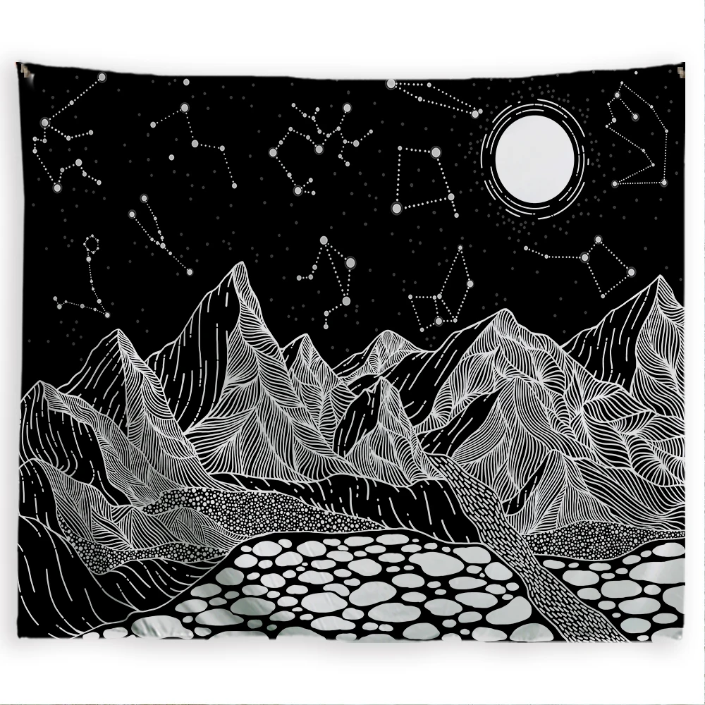 PROCIDA закат гобелен с Луной стене висит природа искусство полиэстер Ткань Горный
