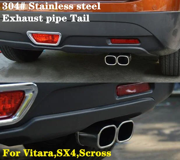 Выхлопная труба для Vitara SX4 S Cross 2014 2021 из нержавеющей стали|Хромирование| |