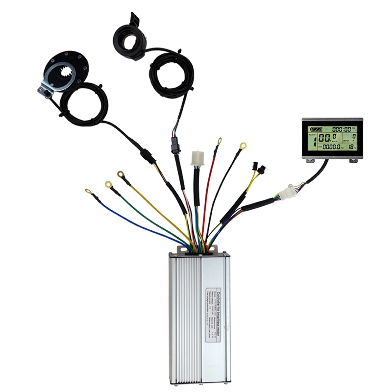 

Контроллер синусоидальной волны для электрического велосипеда, 36 В/48 В, 1500 Вт, 35 А, дисплей KT LCD3, дроссельная заслонка большого пальца и датчи...