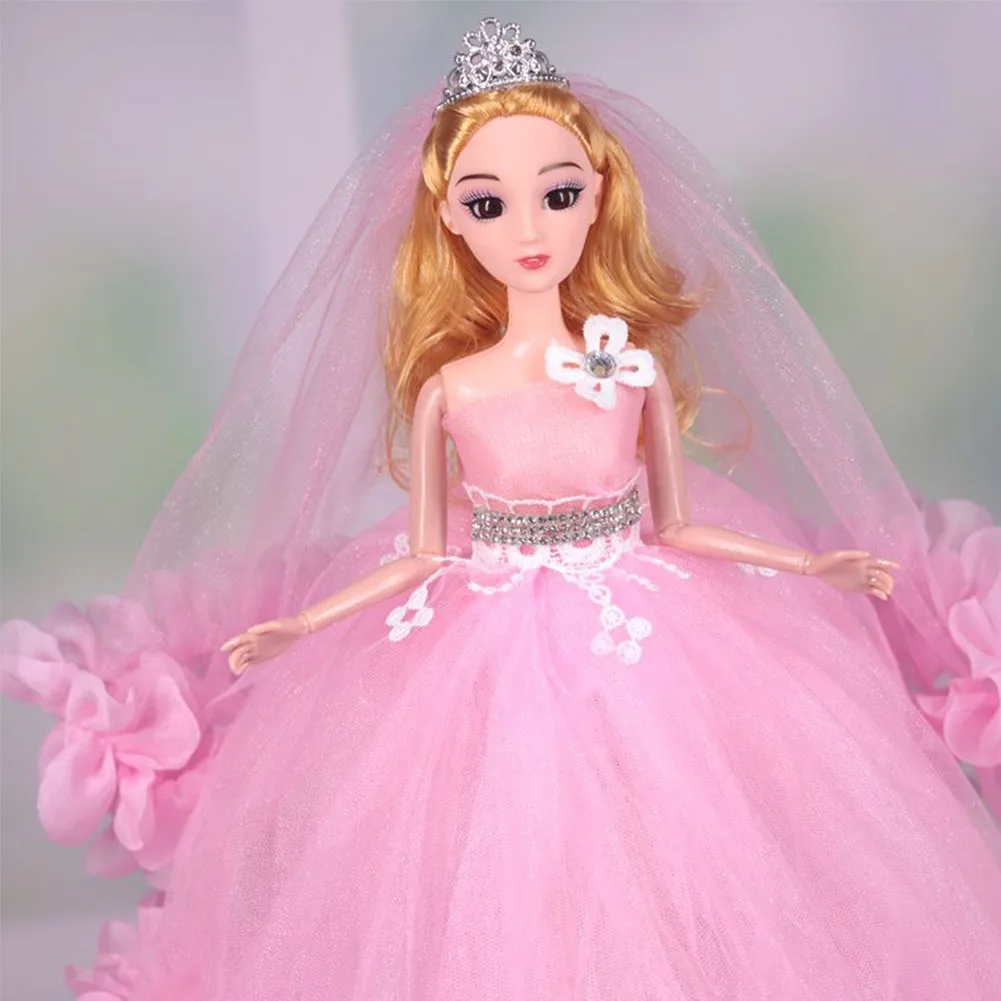 

40cm With Keyring For Kids Gift Ornaments Portable Home Vinyl Party Dress Bride Girl Pendant 360 Degree Rotate Wedding Doll Toy