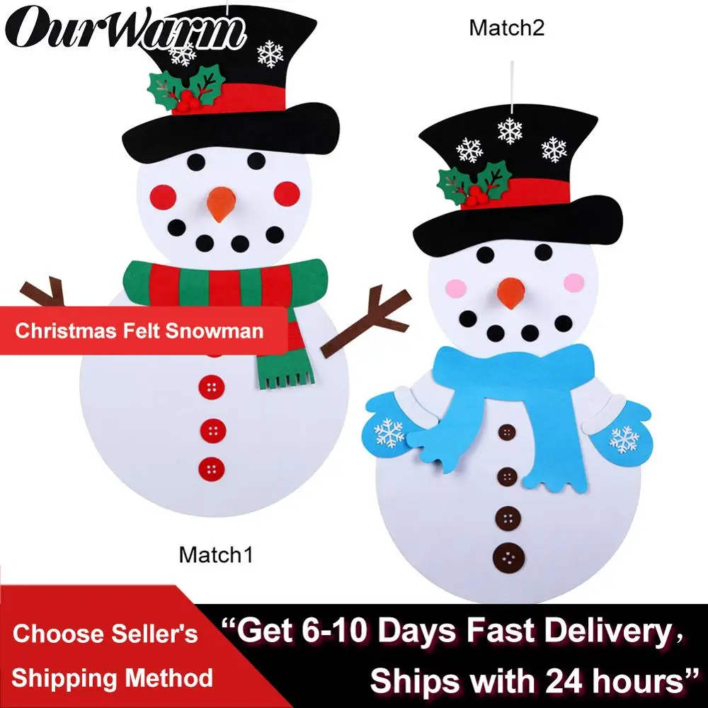 OurWarm Дети DIY войлочная елка украшение снеговика новогодние игрушки