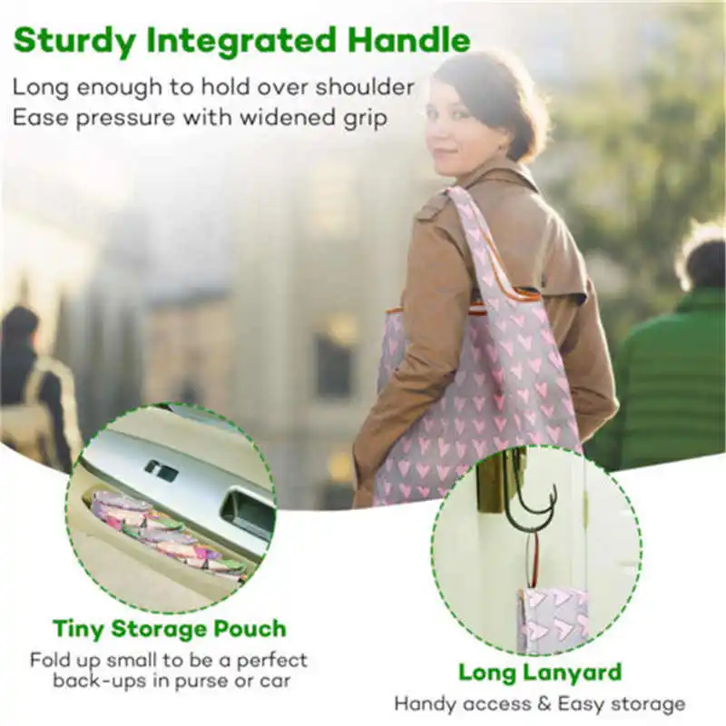 Карманная квадратная хозяйственная сумка Экологичная многоразовая складная