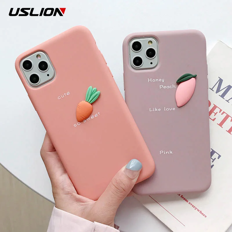 Чехол USLION с 3d изображением авокада и фруктов для iPhone 11 Pro Max X XR Xs мягкий ТПУ чехол