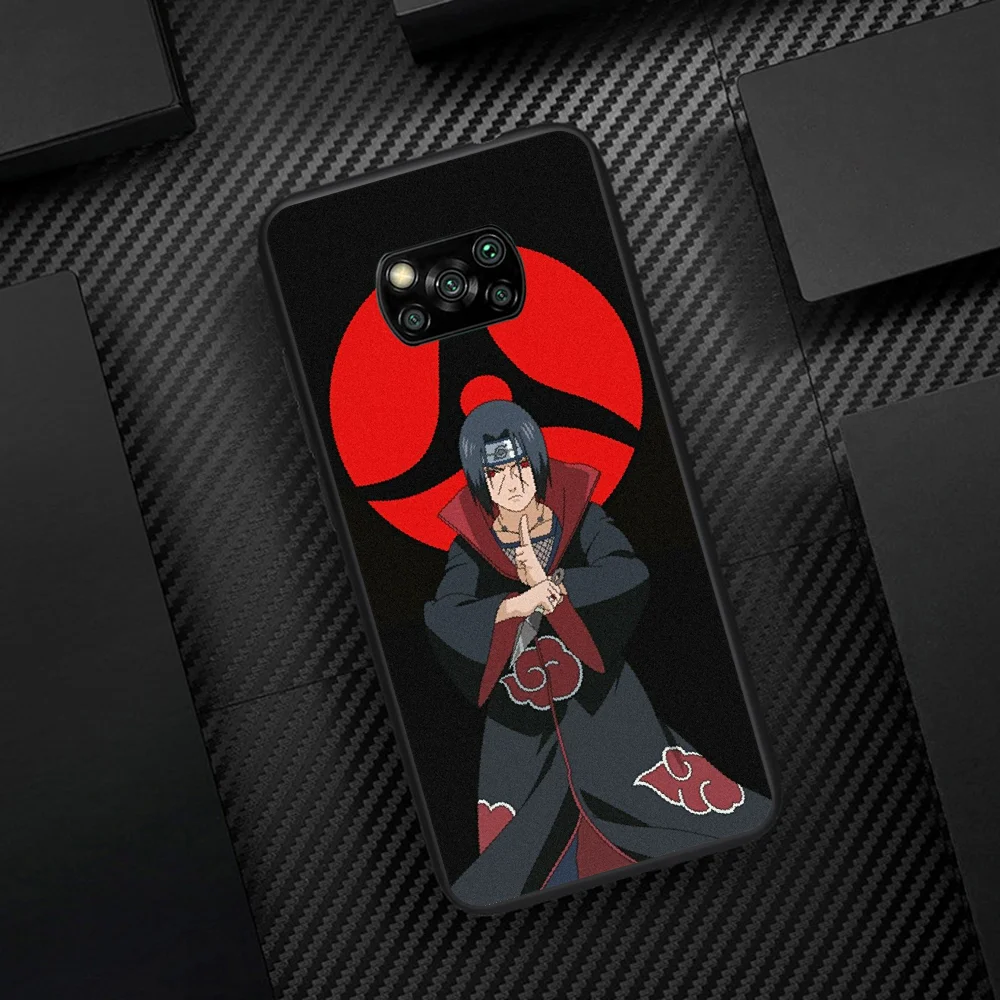 

NARUTO Itachi Phone Case Cover Hull For Xiaomi Mi A2 A3 8 9 SE 9T 10 10T Lite Pro Ultra Poco X3 black Cell Soft Shell Luxury