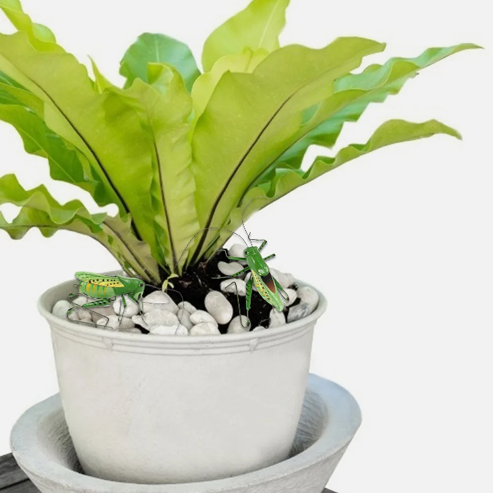 

2pcs Micro Landscape Grasshoppers Decor Iron Grasshoppers Adornment Ornament