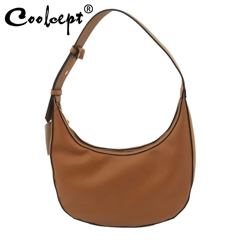 

Coolcept Simple Women Armpit Bag Pu Leather High End Women Shoulder Bag Western Style Minority Female Daily Phone Handbag