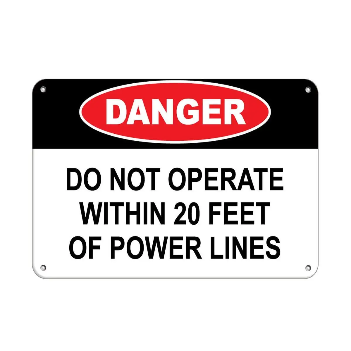 

Metal Tin Sign Danger Do Not Operate Within 20 Feet of Power Lines 8x12 Decor Aluminum Sign Wall Sign