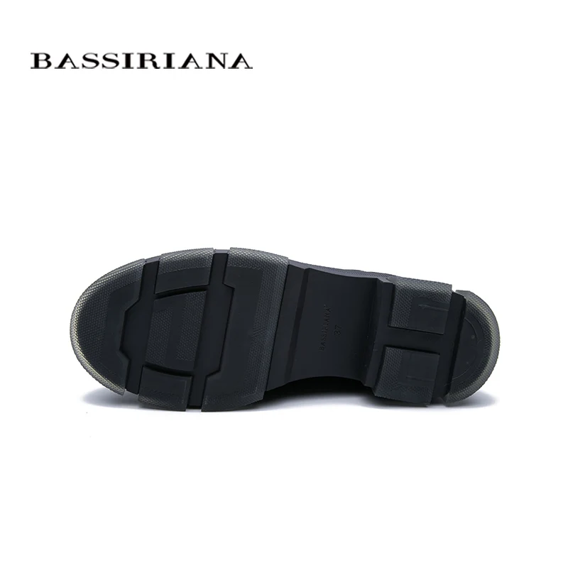 BASSIRIANA новые женские сапоги зимние кожаные и шерстяные теплые мотоциклетные сапоги европейского и американского тренда
