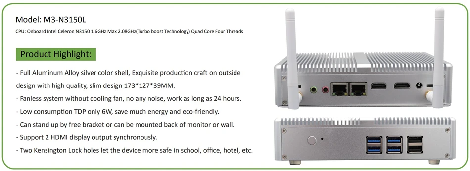 Процессор EGlobal fanless Мини ПК с сенсорным экраном Процессор 3160 J1900 4 ядра оконные рамы 7 10 Linux Dual NIC Pfsense маршрутизатор брандмауэра сервер AES-NI WI-FI