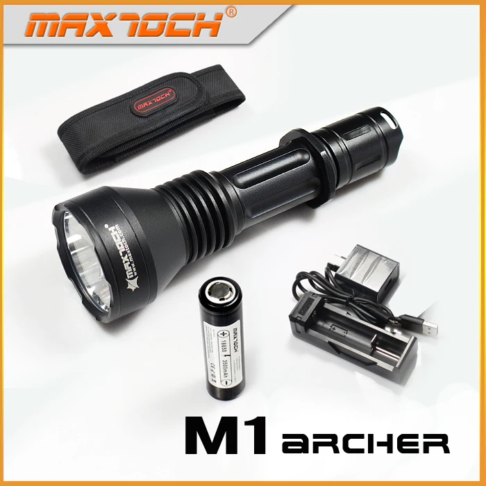 Серебристый MAXTOCH Archer M1, 800 метров+, Shoter версия шутера 2X, SST-40-W P2 светодиодный, один 18650 фонарик компактный размер охотничий фонарь - Цвет: Серебристый