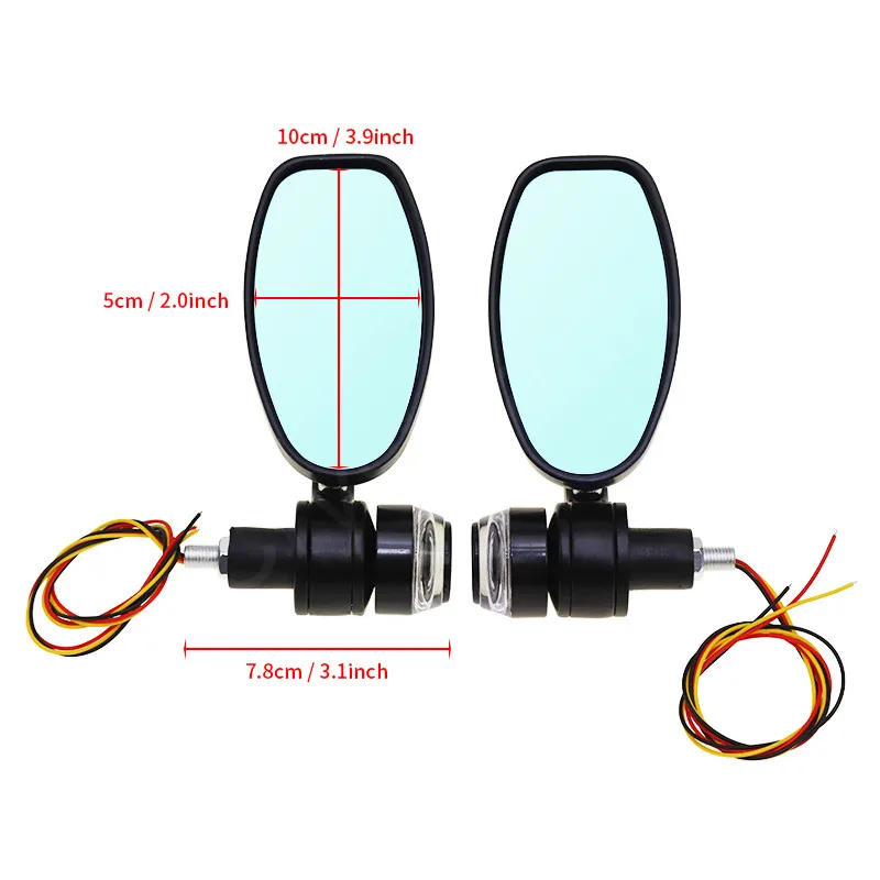 Универсальные боковые зеркала заднего вида на руль мотоцикла 22 мм 7/8 дюйма со