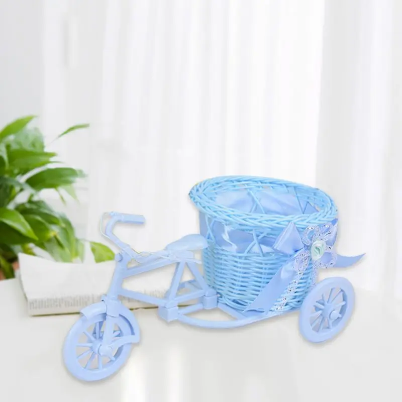 Трехколесный горшок ручной работы из искусственного ротанга для велосипеда