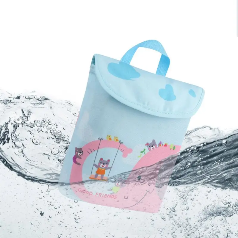 

Double Layer Infant Diapers Storage Bag Cartoon Printed Waterproof Portable Reusable Nappies Organizer
