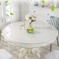 round tablecloth waterproof oilproof transparent soft plastic pvc table cloth coffee kitchen living room table cover mat mantel