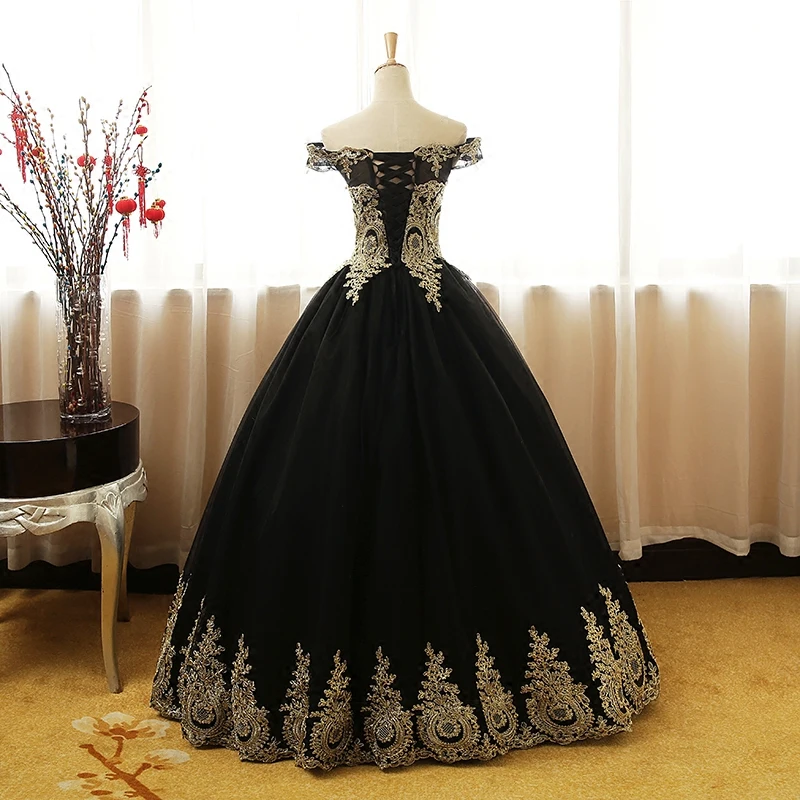 Красные черные синие платья для Quinceanera с открытыми плечами Аппликации торжества