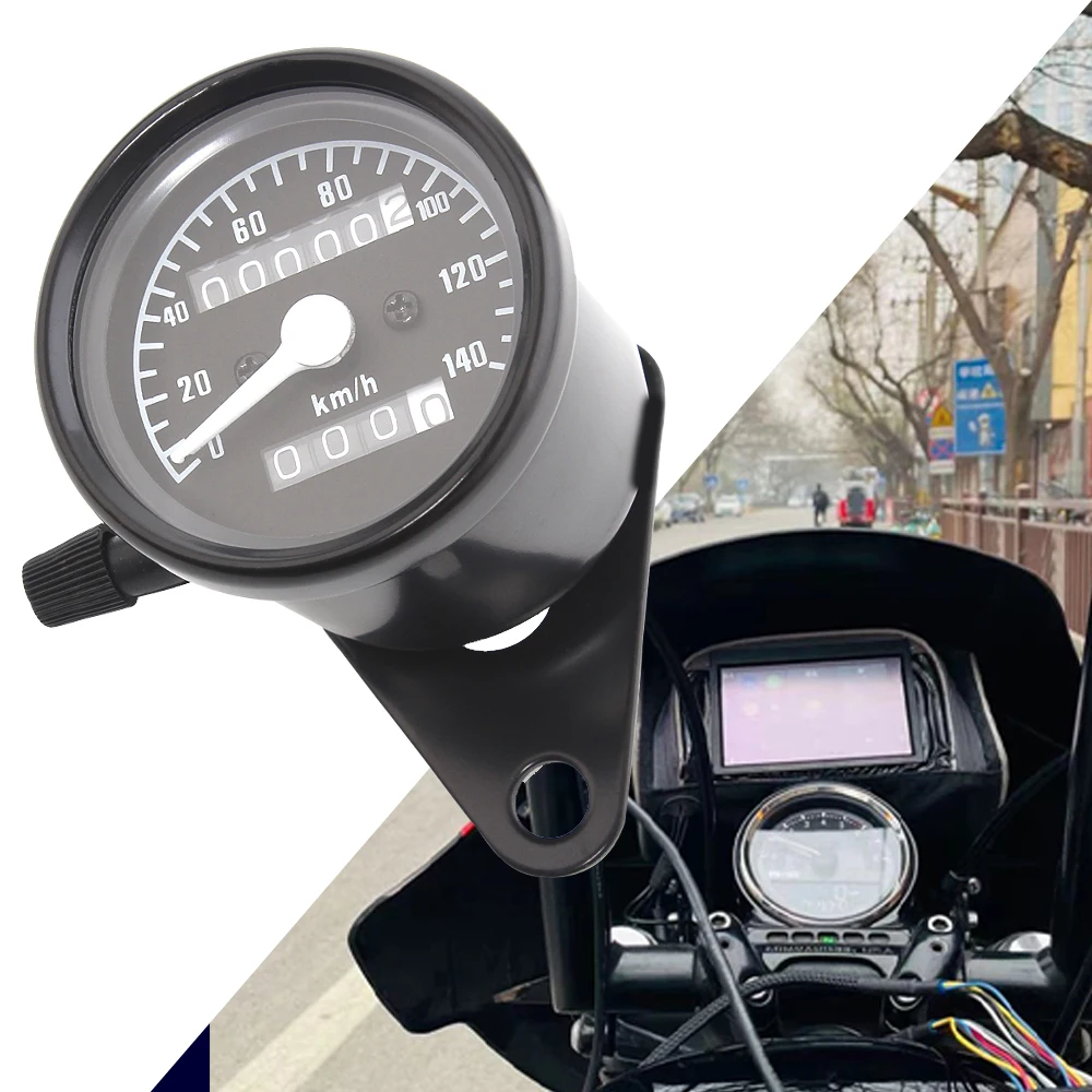 

Универсальный мотоцикл 12 В, одометр, рефит, винтажный инструмент, мотор для скутера, ретро черный метр