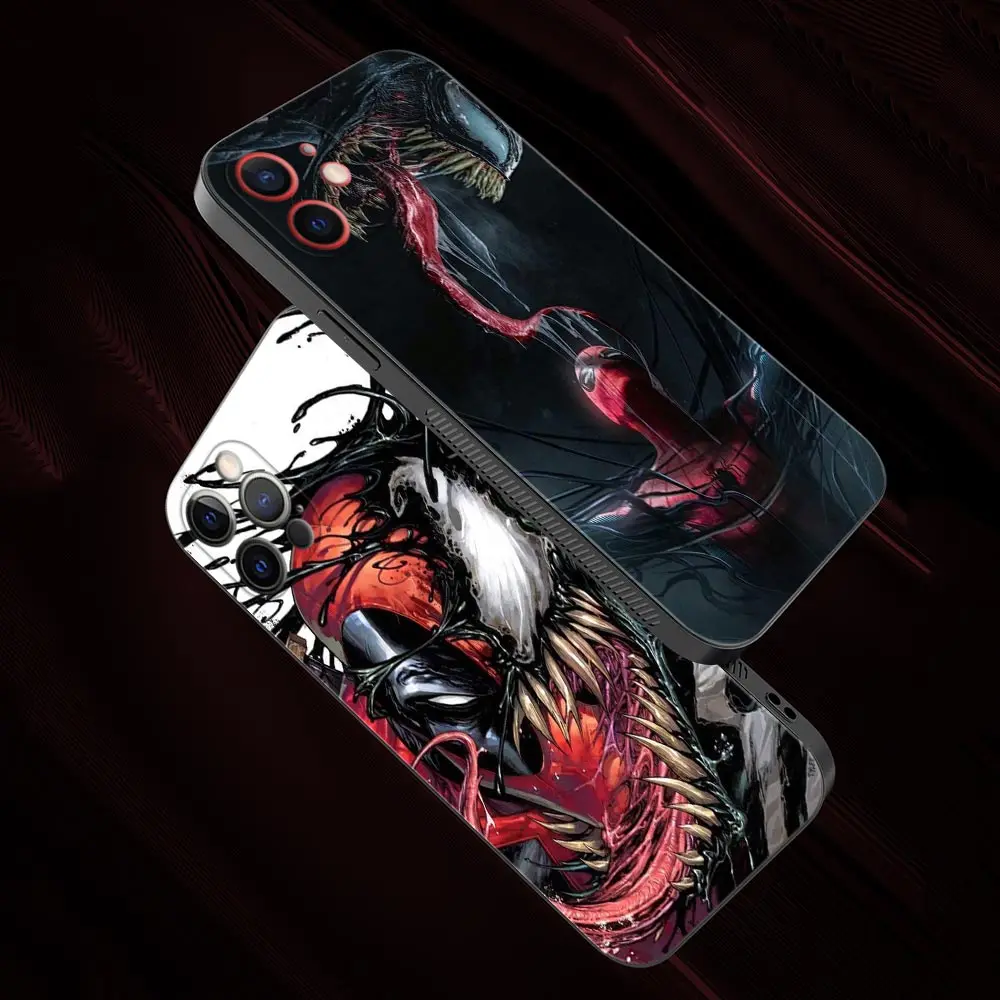 Venom MARVEL Phone Case For iPhone 14 13 12 11 Pro Max Mini XS Max XR X 7 8 Plus 6S Black Cover Silicone Shell Fundas