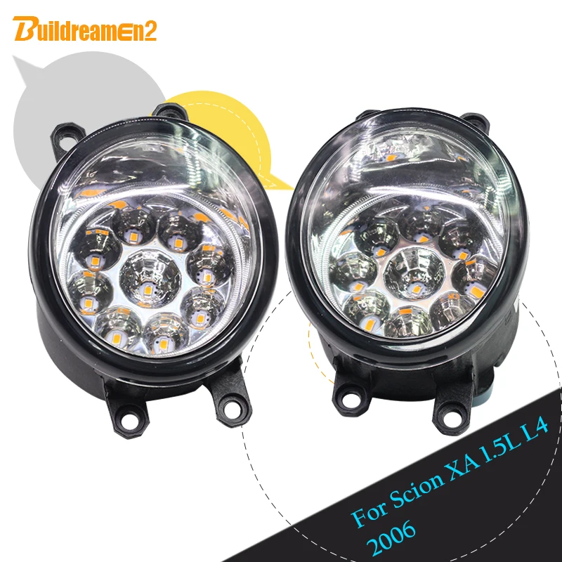 

Buildreamen2 For Scion XA 1.5L L4 2006 Car LED Light Right + Left Fog Light DRL Daytime Running Light White Yellow Blue DC 12V