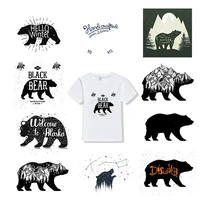 black animal forest constellation heat transfer t shirt sweater diy decorative personality printing iron on patch unique design