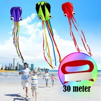 3d 4m large octopus kite with handle line children outdoor summer game professional stunt software beach kite kids toy