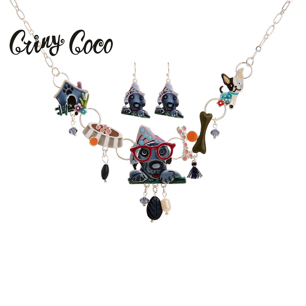 Комплект из колье и серёг с эмалью|Ювелирные наборы| |