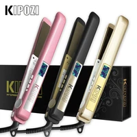 kipozi hair flat iron professional titanium straightener digital lcd display flat iron comb hair curler beauty care curling iron
