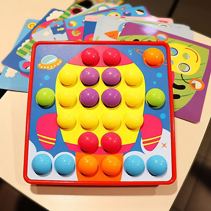 

New Creative Diy Mushroom Nail Toy Plug Board Combination Kindergarten Skillful Puzzle Children's Educational Toys