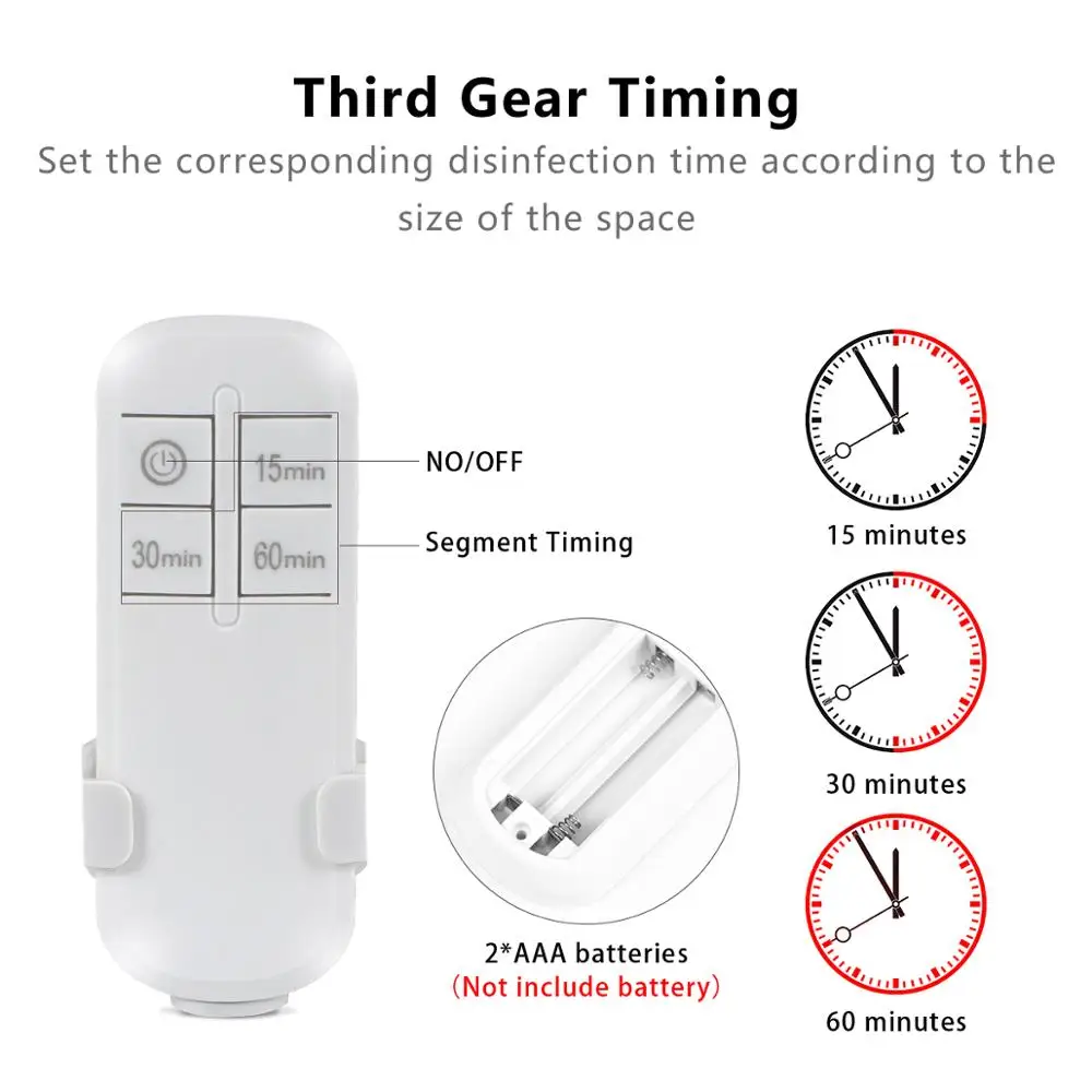 Озоновая кварцевая лампа E27 с таймером для дома и обуви UVC помещений палочка