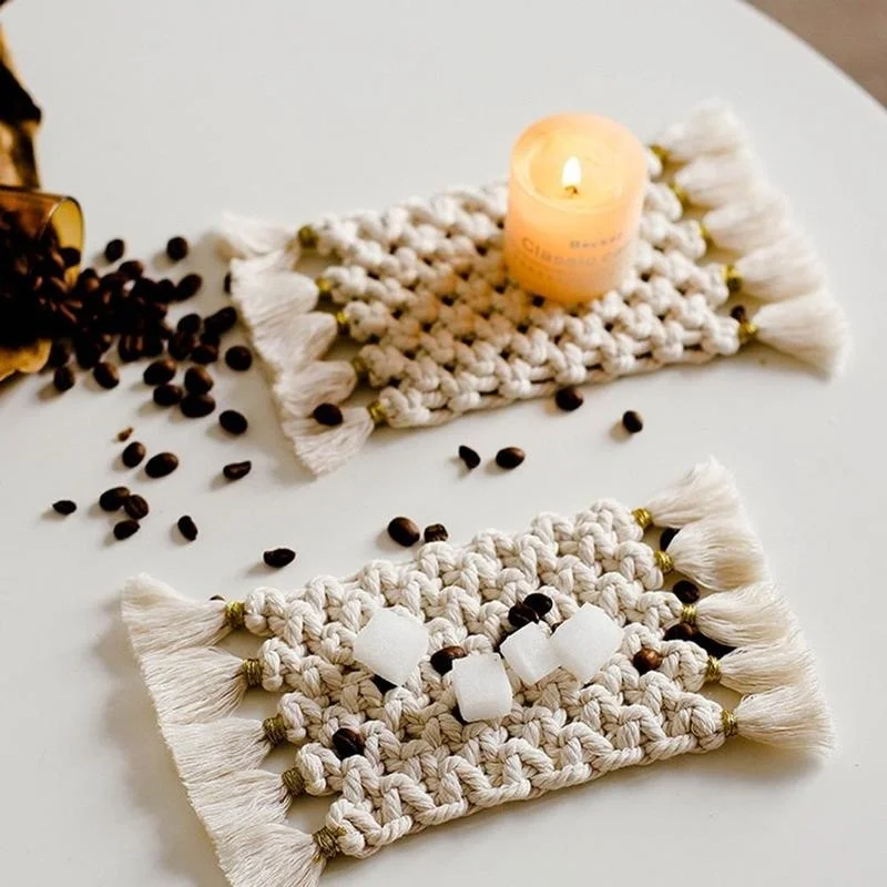 Северная Европа коврик для чашки макраме Богемия Скатерть Коврик стола чистая