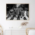 Альбом Abbey Road с музыкой, Постер рок-группы, черно-белая фотография, Картина на холсте, принты, настенные картины, украшение