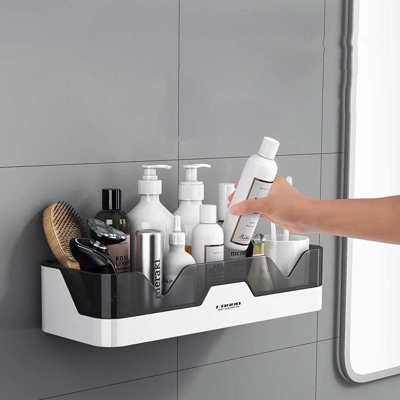 

Bathroom Rack Plastic Storage Shelves Container Kitchen Accessories Holder Storage Organizer Housekeeper On Wall Household Items