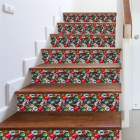 self adhesive color bottle caps stairs stickers waterproof staircase wallpaper for home bar corridor renovation diy stair decal