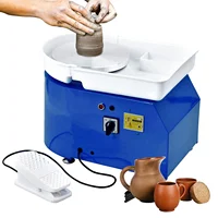 9.8" 350W Electric Pottery Wheel Machine ABS Removable Basin Ceramic Work Clay Art Craft 110-240V For Pottery Bar And Home Use